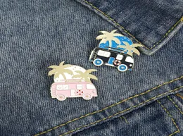 Cute Small Bus Funny Enamel Brooches Pins for Women Girl Men Christmas Gift Demin Shirt Decor Brooch Pin Metal Kawaii Badge3786727