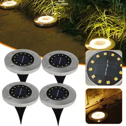 Solar Ground Light 12 LEDs Garden Disk IP65 Waterproof Outdoor In-Ground For Lawn Yard Courtyard
