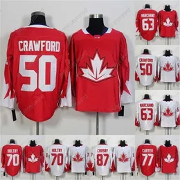 C2604 MIT 2016ワールドカップオブホッケージャージ50 Corey Crawford 63 Brad Marchand 70 Braden Holtby 77 Jeff Carter 87 Sidney Crosby Men Lemse