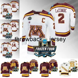 Thr 81 Jimmy Snuggerud Minnesota Golden Hockey Jersey Frozen Four 2023 NCAA Matthew Knies Ben Brinkman Sammy Walker Ryan Johnson Blake McLaughlin Mason Nevers Jerse