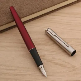 Marca Aço inoxidável vermelho Trim M Nib Caneta tinteiro Escritório Material escolar Caneta de escrita