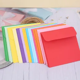 Gift Wrap 10x10cm Square Mini Small Colorful Paper Envelopes For Vintage Wedding Invitation Scrapbooking Candy Bag Red Pink Color