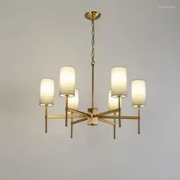 Pendant Lamps Nordic Style Chandelier Modern Minimalist Living Room Dining Bedroom Art All Copper Lamp
