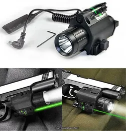 Jaktpistolpistol ljus med röd/grön prick laser synkombo ljus Taktisk pistol LED-ficklampa med fjärrbrytare CR123A-Green Laser