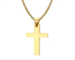 Cross NecklacesPendants For Men Stainless Steel Gold Plated Male Pendant Necklaces Prayer Jewelry5773672