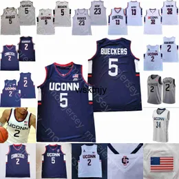 WSK Connecticut UConn Huskies baskettröja NCAA College Paige Bueckers Tyler Polley Andre Jackson Adama Sanogo Jalen Gaffney RJ Cole Tyrese Martin Akok Boungi