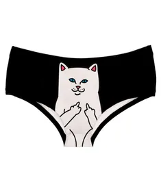 DeanFire Super Soft Women 3D Panties Underwear CAT Meow Kitty Funny Print Kawaii Push Up Sexy Briefs lingerie thong for female2934781