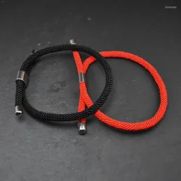 Charm armband minimalistiska milan rep armband enkel röd svart sträng för kvinnor män par lyckliga armband smycken erkek bileklik