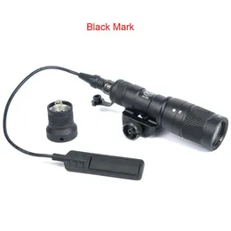 M300V IR Scout Light White LED IR Infrared Output com pressostato remoto Fita Light Rife Hunting 20mm Trilho HK416 M4 -Preto