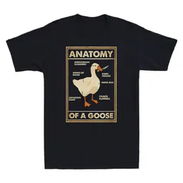 Anatomy Of A Goose Funny Duck Graphic Gaming Gamer Vintage Men's Black T Shirt Harajuku Gothic Men Tshirt Ullzang Streetwear