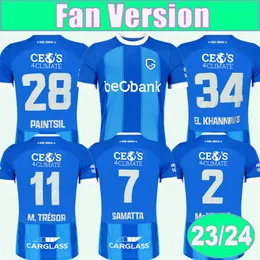 23 24 krc genk heynen mens soccer jerseys el khannous samatta mckenzie paintsil m.tresor cuesta home blue shart