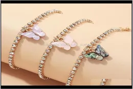 Fz0160 Jewelry Fashion Full Diamond Decoration Trend Small Butterfly Suit Lczve Anklets Sxmyq4126664