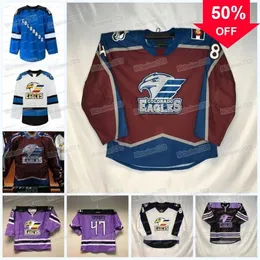 Mag MitNess Colorado Eagles Camisa de Hóquei AHL Custom Feminino Juventude Sampo Ranta Justin Barron Roland McKeown Alex Newhook Robert Hamilton