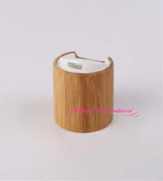 R24 Bamboo Cap Smooth Plastic Disc Top Cover Lid for shower gel or body lotion dispensing ecofriendly luxury plastic bottle2916403