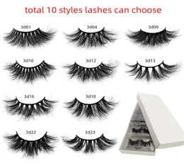 Mink 10 Styles 25mm eyeLash 3d False eyelash Mink Lashes in Bulk Natural Long 5d8d False Eyelash by DHL7584121