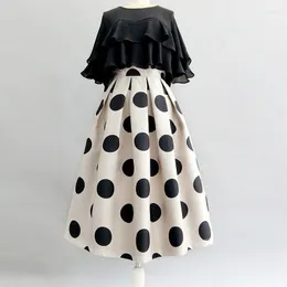 Kjolar vår sommar vintage all-match kvinnokläder a-line kjol 2023 temperament streetwear koreansk polka dot tutu