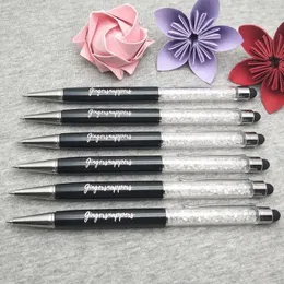 Gratuito personalizzato con LOGO / nome dell'azienda Diamond Touch Pen Crystal Pens Ballpen Office School Promotion Gift