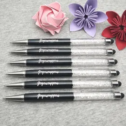 Logo /Şirket Adı ile Özelleştirilmiş Ücretsiz Diamond Touch Pen Kristal Pens Ballpen Ofis Okulu Tanıtım Hediyesi