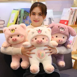 Plush Pillows Cushions 3060cm Lovely Pig Toy Creative Cosplay Cat Bear Dog Doll Soft Stuffed Animals for Children Baby Kawaii Birhtday Gift 230603