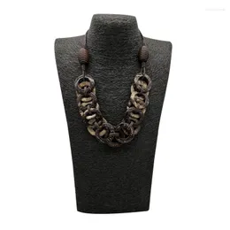 Chains Bohemia Statement Purple Necklace Women Multi Layer Bib Beads Wood Pendant Long Vintage Boho Jewelry Handmade Collar