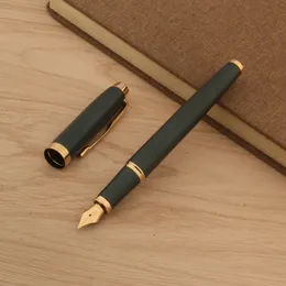 metal Matte green With Golden Trim M Nib Fountain Pen