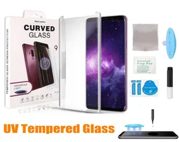 UV Tempered Glass For Note 20 Ultra Note 10 Plus S10 UV Full Glue Tempered Glass Bubble Case Friendly For S20 Ultra S10 Plus3507177