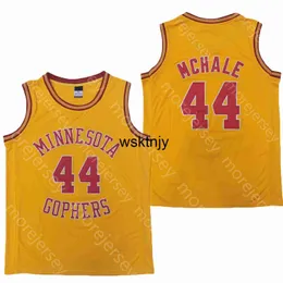 Wsk 2020 New Minnesota Golden Gophers College-Basketballtrikot NCAA 44 Kevin McHale Gelb, alle Nähte und Stickereien, Herren-Jugendgröße