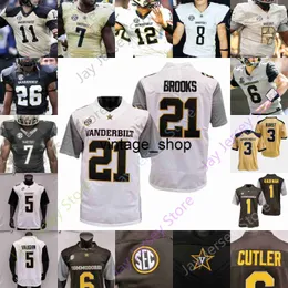 Vin 2020 Custom Vanderbilt Commodores Football Jersey NCAA College 87 Matthews 74 Chris Williams 2 Deuce Wallace 21 Keyon Brooks 32 Sarah Fuller