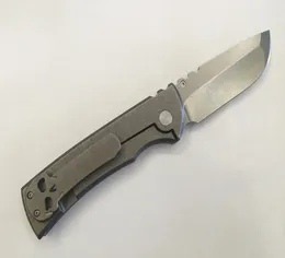 Chaves China Made Redencion Folding Knife D2 BEADLED PUNKT PUNKT Blade Stonewash Titanium Uchwyty EDC Tactical Tools 9487341
