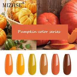 Sun Mizhse 18ml 젤 폴란드기 세트 6pcs 호박 컬러 매니큐어 램프라 UV LED 손톱 하이브리드 래커 반 영구 네일 젤