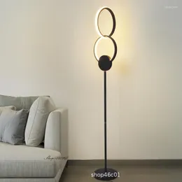 Floor Lamps Modern Personality Lamp Led Rings Black Free Stand Light Living Room Decoration Bed Standing Beside Table
