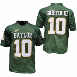 Wsk 2020 NCAA Baylor Football Jersey College 10 RG3 Robert Griffin III Grün Weiß Gelb Alle Nähte und Stickereien Größe S-3XL