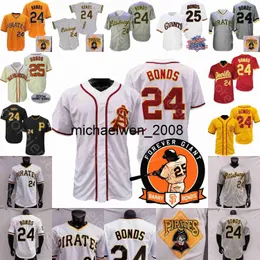 Mi208 Barry Bonds Jersey Person Patch 1989 White 2004 Cream ASU College Yellow Red Black Grey SF Retro I Player Pinstripe White Pullover Turn Back Button Size S-3XL