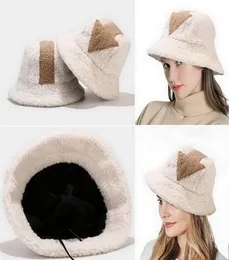 Wide Brim Hats Ladies Fashion Hip Hop Warm Lamb Wool Gorros Fishing Caps Faux Fur Arrowhead Symbol Bucket Women Winter Drop9268118