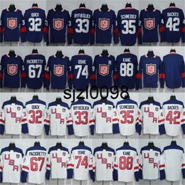 Sj98 32 Jonathan Quick 33 Dustin Byfuglien 35 Cory Schneider 42 David Backes Trikot 2016 World Cup of Hockey Team USA Hockey Trikot Günstig