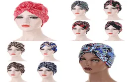 Floral Printing Ladies Turban Bonnet top knot Inner Hijab Caps african headwrap Women head wraps India Hat Hijabs Cap 20211855610