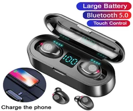 selling Noise Cancelling Sports Gaming Headset BT50 Wireless Earphones With Power Bank Led Display F9 TWS Earbuds5611512