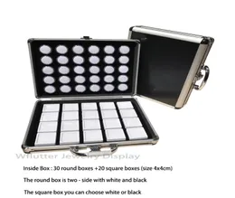 Caja de gemas de viaje de aluminio portátil caja de almacenamiento de piedras preciosas bandeja de joyería soporte de piedra con cajas de diamantes redondas y cuadradas de plástico 6493497