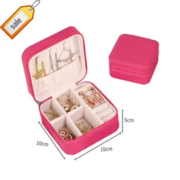 Wholesale Portable Earrings Rings Necklaces Case Display Holder Zipper Leather Travel Jewelry Storage Box Jewelry Organizer Box