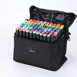 24 30 40 60 80 Colors Painting Drawing Double-end Marker Pens Alcohol Based Sketch Felt-Tip Oily Twin Brush Pen Art Supplies 20122228u