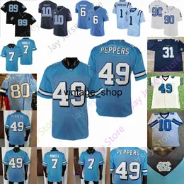 Vin North Carolina Football Jersey NCAA College Lawrence Taylor Julius Peppers Sam Howell Drake Maye Omarion Hampton Green Grey Echols Downs Bryson Nesbit Pettaway