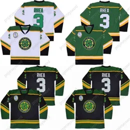 C2604 Mit Mens #3 Ross Rhea Hockey Jersey St. John's Shamrock's 100% Stitched Ice Hockey Jerseys S-XXXL