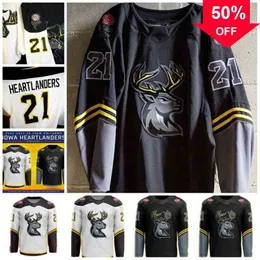 Mag 2021 Iowa Heartlanders Echl Ice Hockey Jersey Custom Dowolna liczba i nazwa damska młodzież haft zszyty