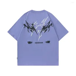 Męskie koszule T Hip Hop Streetwear Tshirt Fire Flame Estetyczny graficzny koszulka Beige Harajuku 2023 Letnia koszula bawełniane topy TES