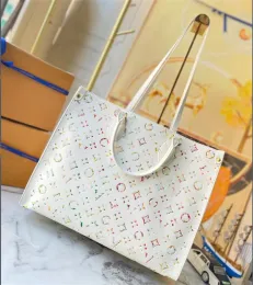 Высококачественные сумки сумки хитрые onthego дизайнеры сумочки Mm Gm Pm Женщины Luxurybeach Bag Подличная цветная печать пакета монограммы.