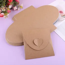 Embalagem para presente 50 peças coração envelopes discos de papel kraft mangas 13 x 13 cm para presente DIY cartão postal