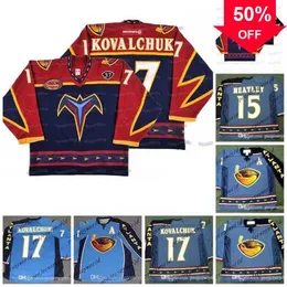 Mag C202 Atlanta Thrashers 5th Anniversary Jerseys # 17 ILYA KOVALCHUK 2003 # 15 DANY HEATLEY # 16 Buchberger # 97 Player 2003 Vintage Hockey Maglie