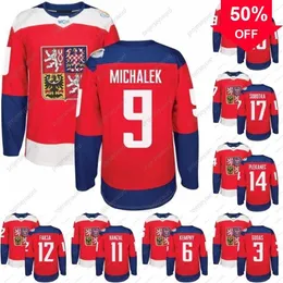 Maillot de l'équipe de la République tchèque de la Coupe du monde de hockey Mag Mit 2016 3 Gudas 9 Michalek 11 Hanzal 12 Faksa 14 Plekanec 18 Palat 23 Jaskin 31 Maillots Pavelec