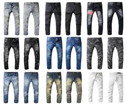 Mens jeans Slim Fit Ripped Jeans Men HiStreet Mens Distressed Denim Joggers Knee Holes Washed Destroyed 22 style color Jeans9142690