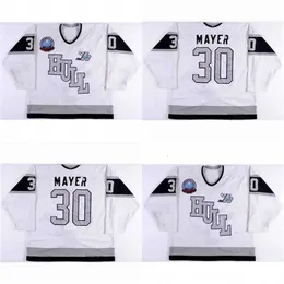 C2604 Mit Custom Hull Olympiques Jerseys 30 Thierry Mayer Mens Womens Youth 100% Embroidery cusotm any name any number Vintage Ice Hockey Jerseys